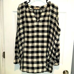 Loft - Buffalo Plaid - Blouse Size L